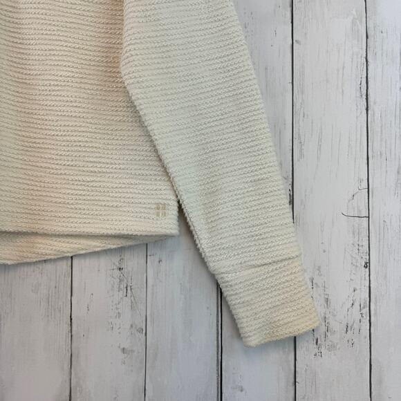 Sweaty Betty Cream Rest Up Half Zip Long Sleeve Textured Pullover Size 4 - Picture 4 of 14
